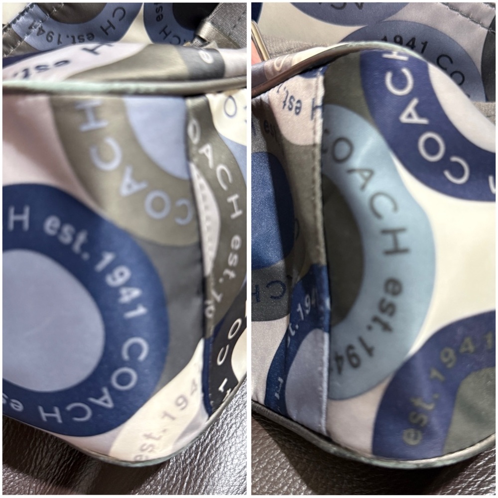 Coach Blue Gray Signature Laptop Diaper Bag Y2K Tote Messenger Crossbody F18377 - Picture 14 of 17